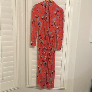 Self-Portrait multicolored long sleeve wrap sundress